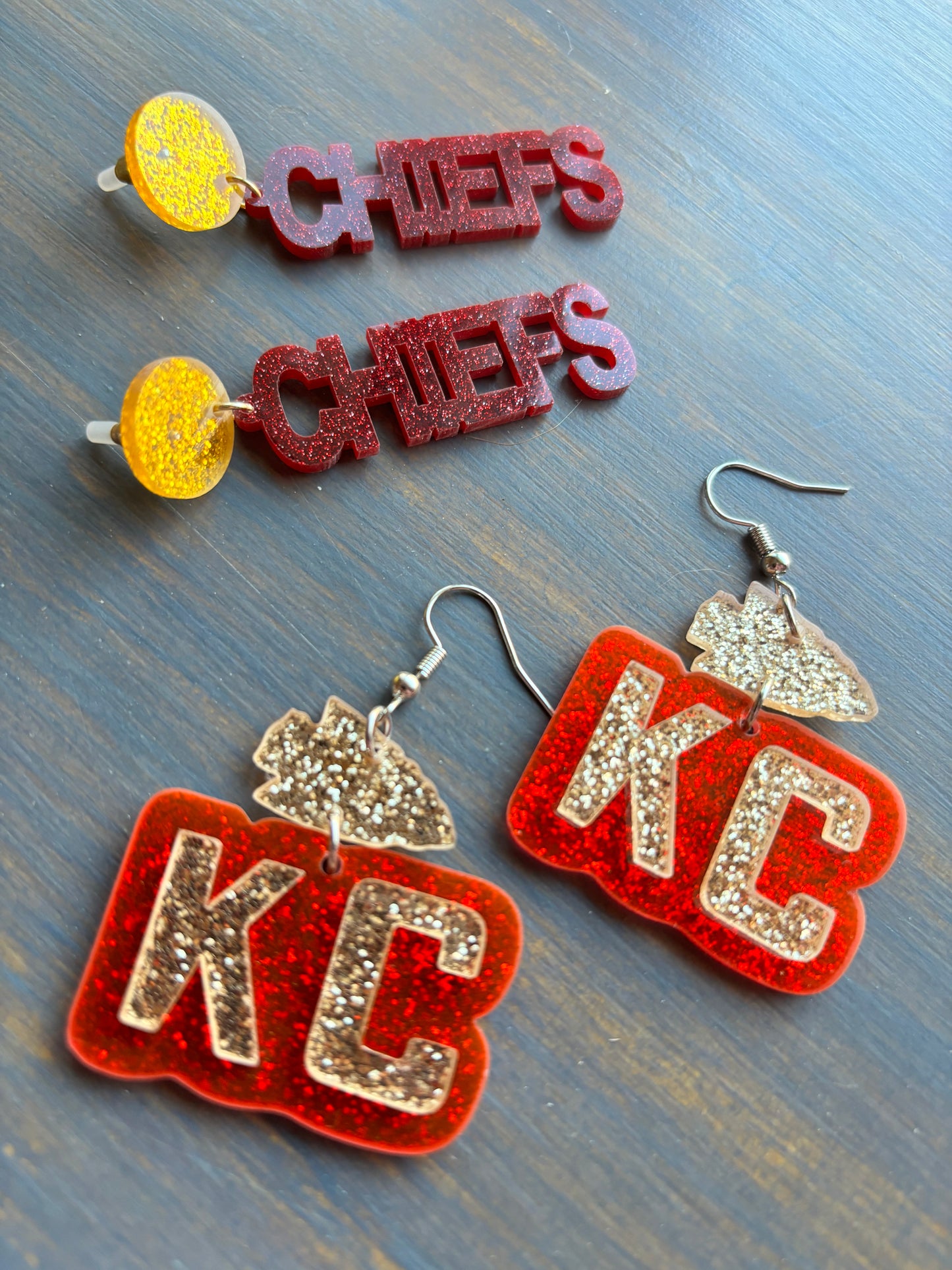 Kansas City Chiefs jewelry Earrings Red and Gold Travis Kelce Taylor Swift