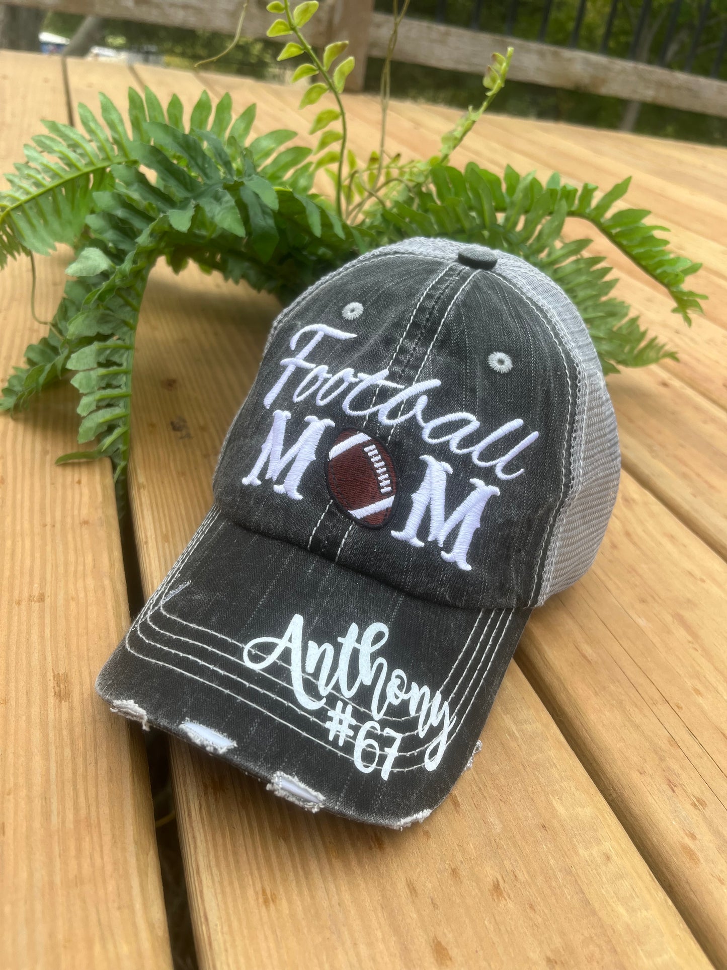 Personalized sports mom hats Baseball mom Softball mom Embroidered distressed trucker caps