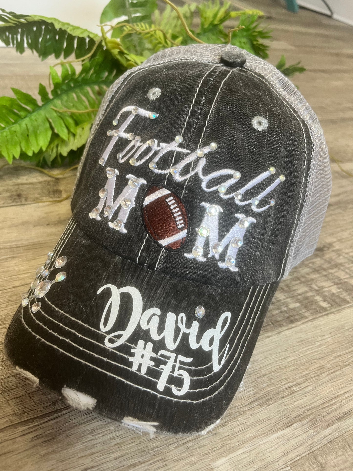 Hats Sports Boat Barn Racing Camping Lake Personalized Football mom hat Embroidered distressed womens trucker cap SHIPS in 2-3 days
