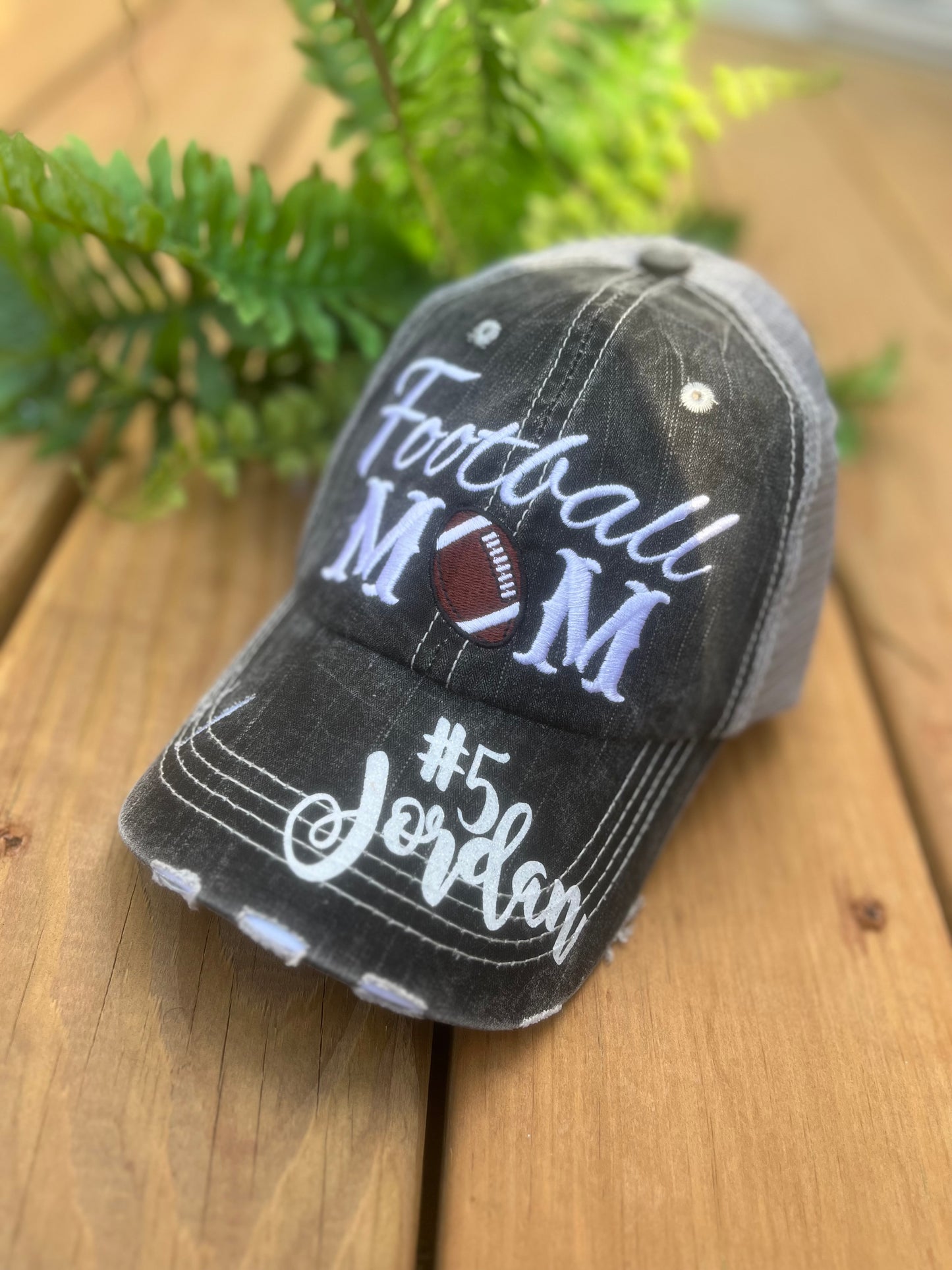 Personalized sports mom hats Baseball mom Softball mom Embroidered distressed trucker caps
