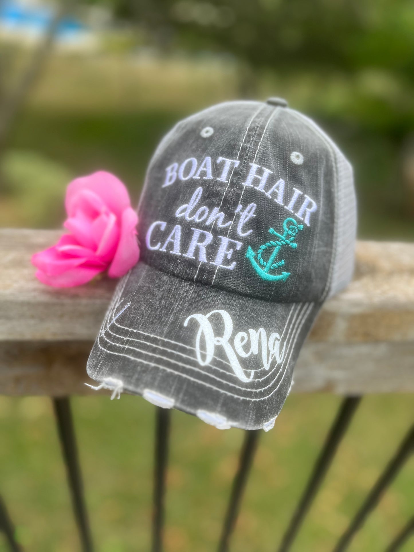 Hats Sports Boat Barn Racing Camping Lake Personalized Football mom hat Embroidered distressed womens trucker cap SHIPS in 2-3 days