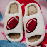Football slippers Fuzzy open toed hard sole slip ons in 3 sizes