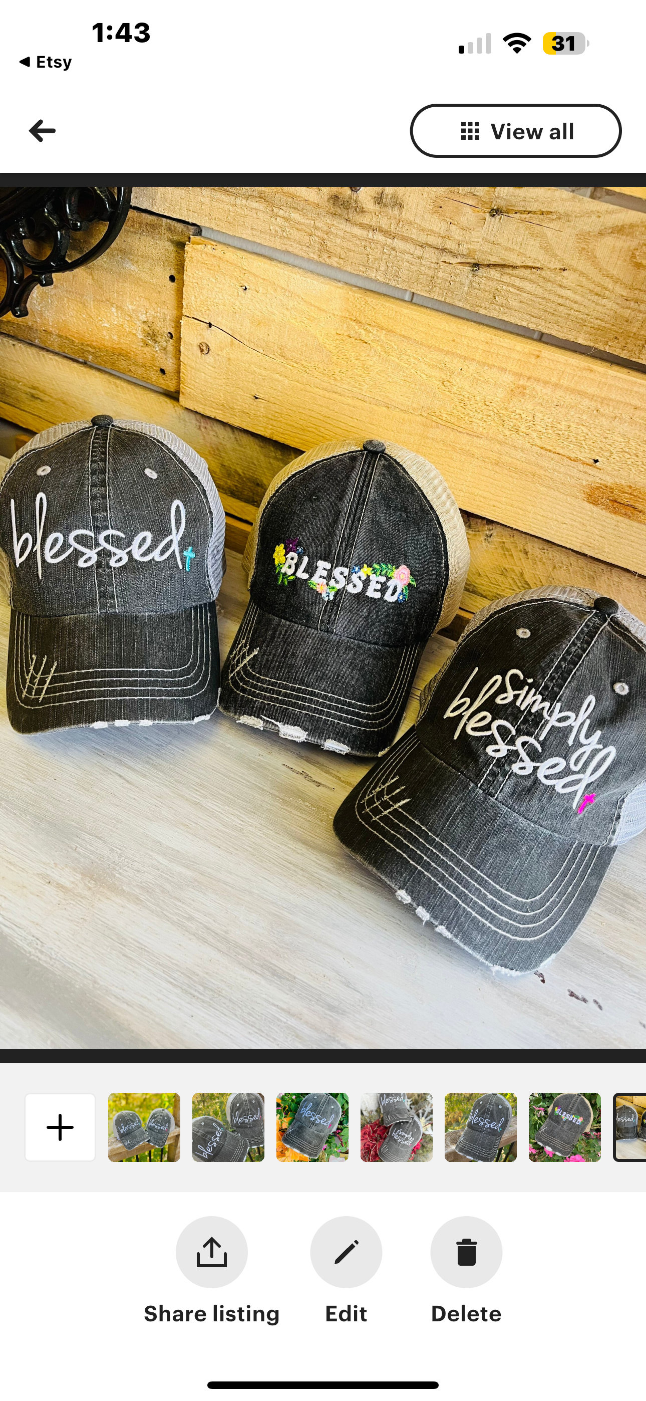 Blessed Hats Simply Blessed Pink or teal cross Gray distressed trucker cap with adjustable velkro Blessed hot mess - Stacy's Pink Martini Boutique
