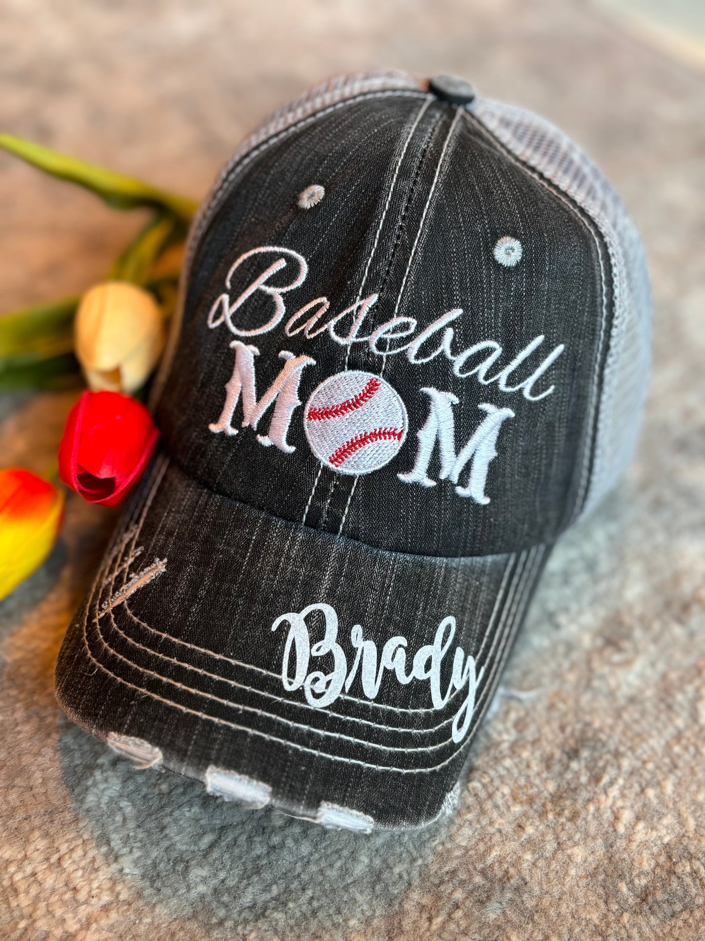 Personalized hats Embroidered unisex caps Sports mom Barn Biker Boat Lake