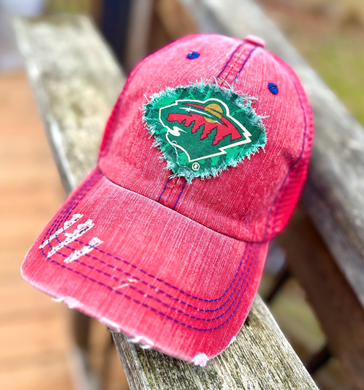 Minnesota Wild trucker cap Red unisex adjustable velkro