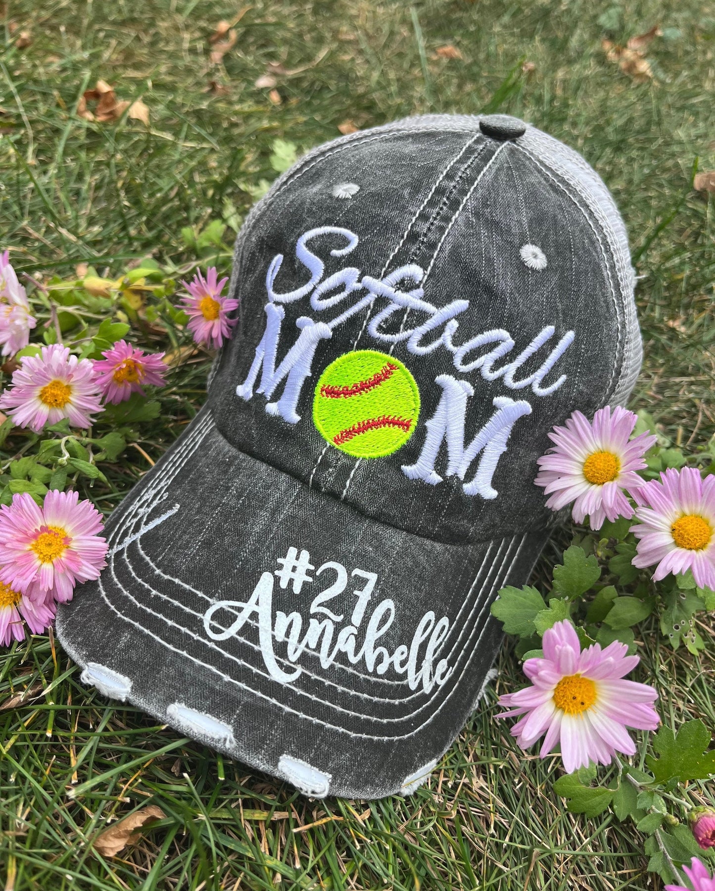 Dance hats and jewelry | Dance mom | Personalize | Embroidered distressed trucker caps - Stacy's Pink Martini Boutique