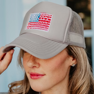 Flag hats Red white and blue 4th of July Independence Day SnapBack foam trucker America