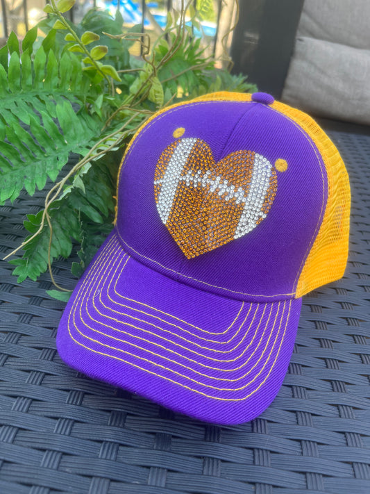 Minnesota Vikings SKOL hat Gold glitter Purple cap Mn Football team