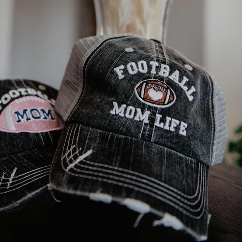 Gameday is the best day Football Gray embroidered distressed unisex trucker cap Sports NFL Super Bowl Team Coach Football mom Tailgating