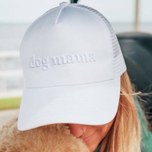 Dog and cat mom hats Embroidered unisex trucker caps adjustable velkro mesh back hole for pony Mens womens girls kids