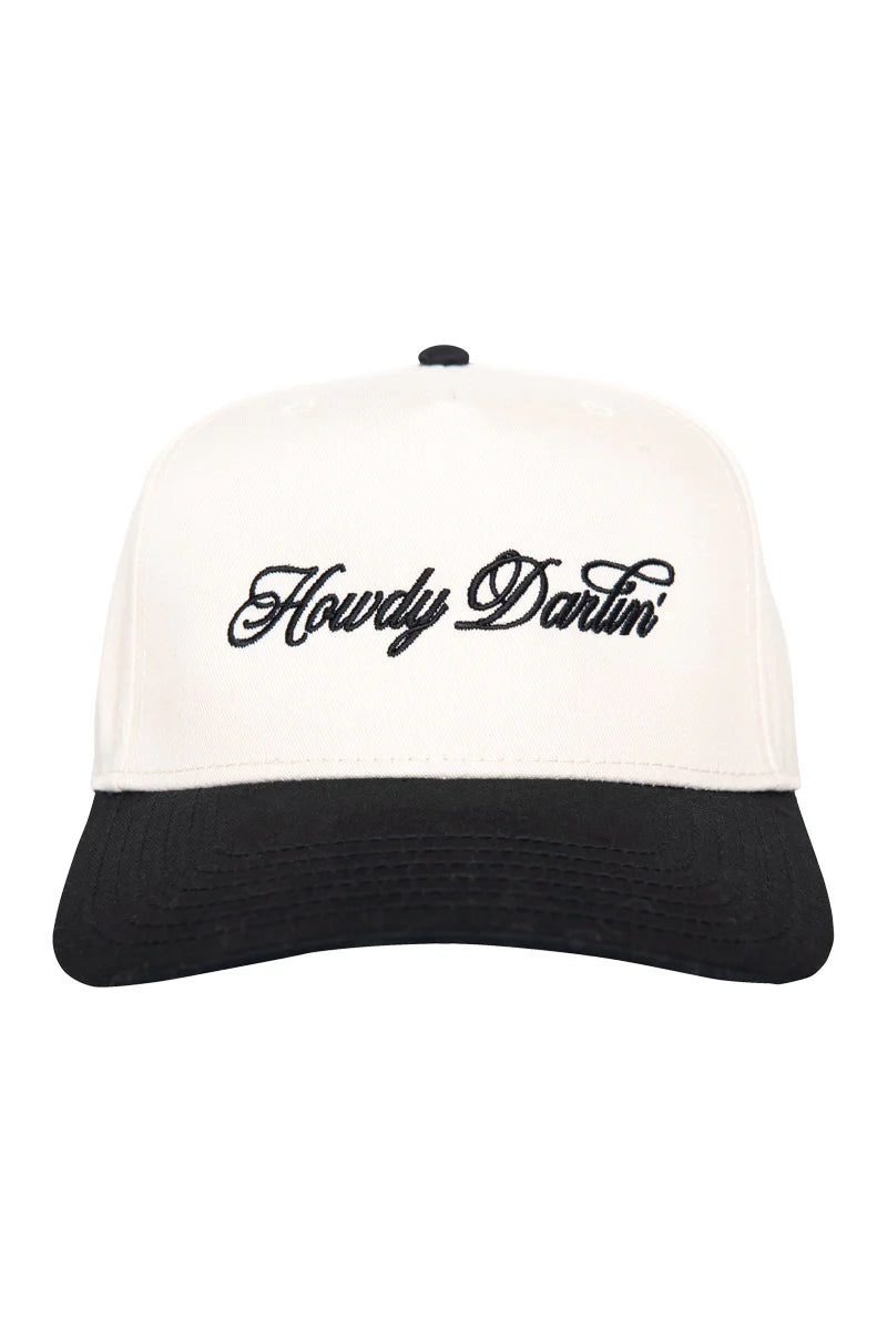 Howdy Darlin Hat - Embroidered country two toned cap Stacy's Pink Martini Boutique