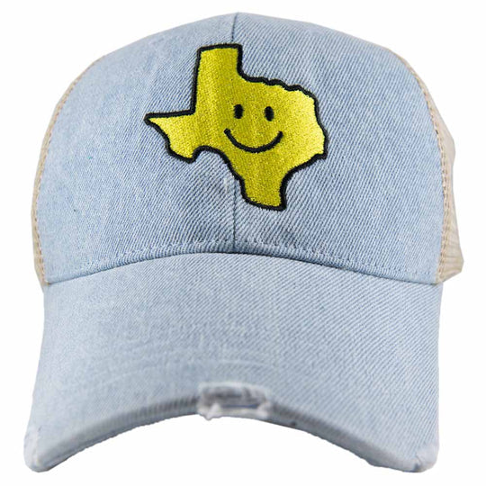 Texas southern hats Embroidered distressed trucker caps - Stacy's Pink Martini Boutique