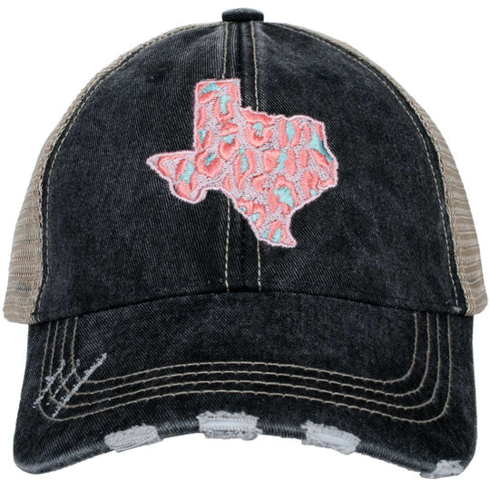 Texas southern hats Embroidered distressed trucker caps - Stacy's Pink Martini Boutique