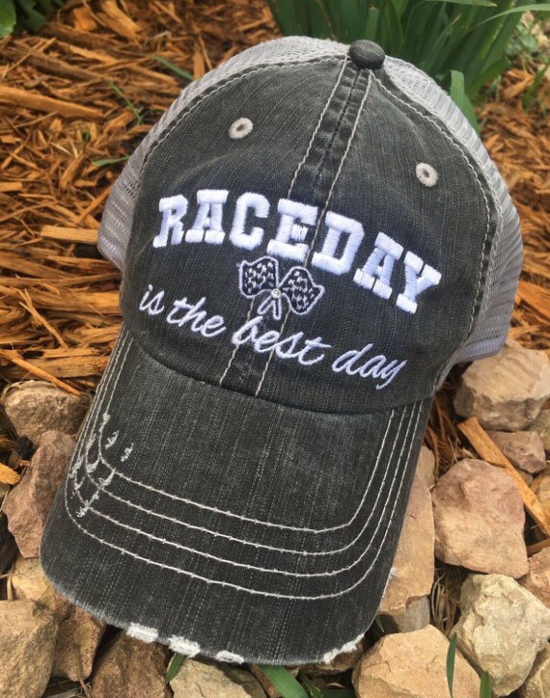Custom Racing Hats Weekends are for racing Race hair dont care Raceday is the best day Custom hats made by Stacy Bling it up! Mom hats Stacy's Pink Martini Boutique
