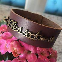Be strong and courageous •• Bracelet •• Leather wrap and interchangeable charms - Stacy's Pink Martini Boutique