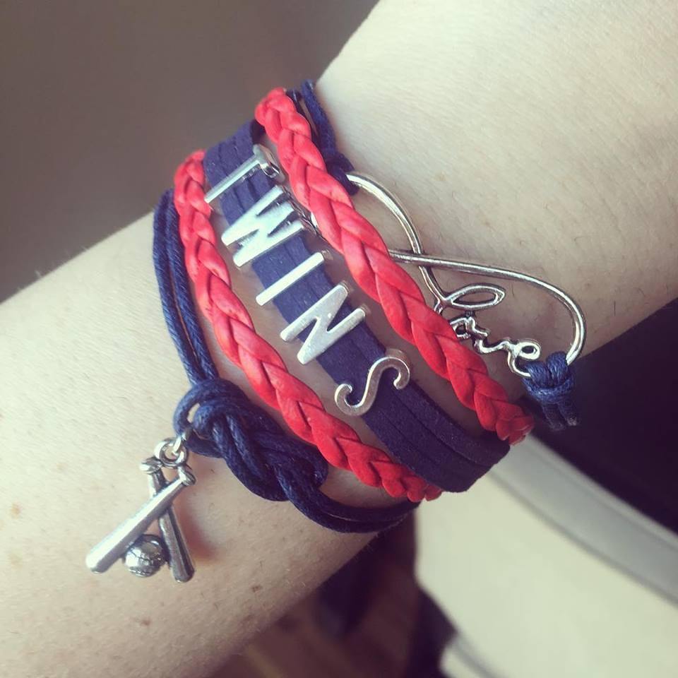 Baseball Bracelets MN Twins All teams available Minnesota Adjustable Unisex - Stacy's Pink Martini Boutique