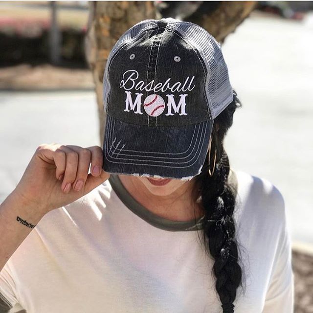 Sports mom hats Embroidered womens trucker caps - Stacy's Pink Martini Boutique