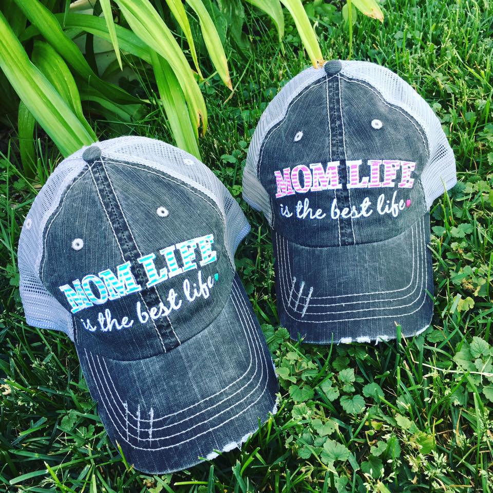 Sports mom hats Embroidered womens trucker caps - Stacy's Pink Martini Boutique