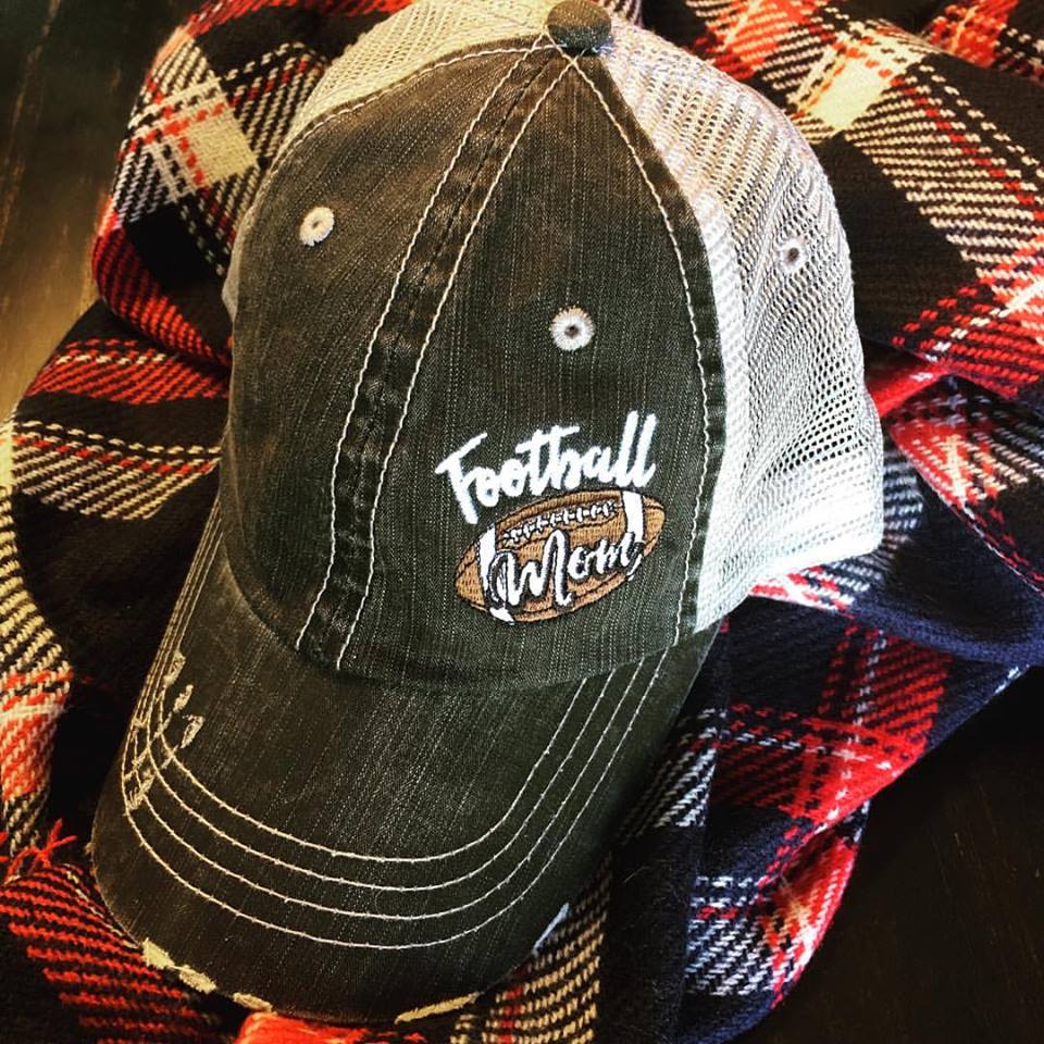 Hats, tanks, shirts, jewelry.  { Football } Assorted styles. Football mom, Love me like you love football, Football forever, Tailgate hair don't care. - Stacy's Pink Martini Boutique