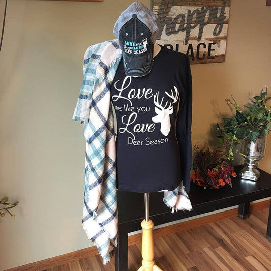 Shirts and hats { Love me like you love deer season } I also have Love me like you love duck season and love me like you love fishing - Stacy's Pink Martini Boutique