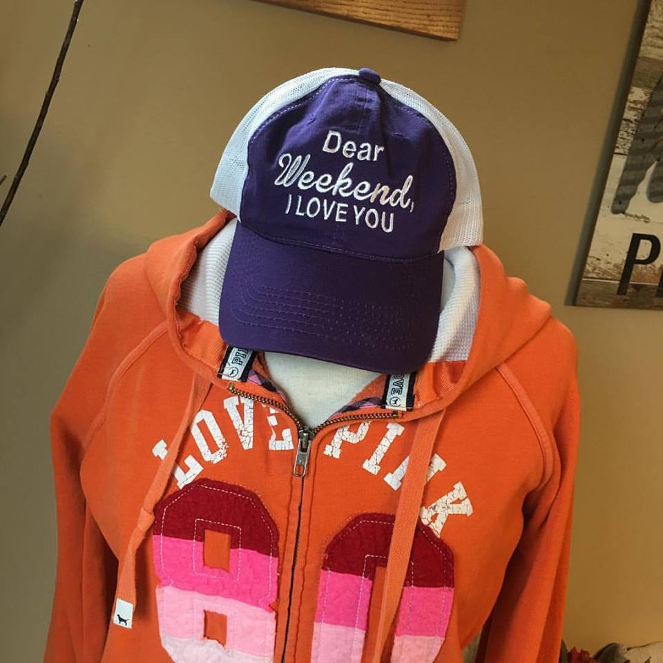 Hat. Dear weekend I love you. Purple/white. 1 left! $10 hat sale! - Stacy's Pink Martini Boutique