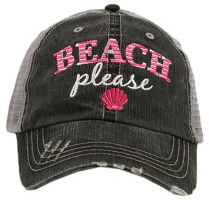Hats and tanks { BEACH } Beach hair dont care, feelin beachy, beach please, hola beaches, beach bum, beachaholic. Embroidered trucker caps. - Stacy's Pink Martini Boutique