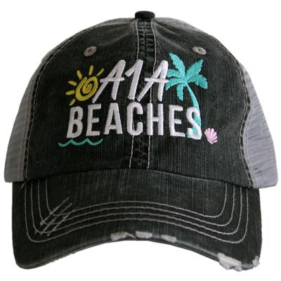 Hats and tanks { BEACH } Beach hair dont care, feelin beachy, beach please, hola beaches, beach bum, beachaholic. Embroidered trucker caps. - Stacy's Pink Martini Boutique