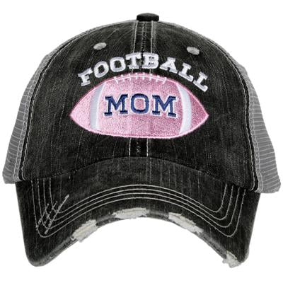 Football mom hats Embroidered distressed womens sports trucker caps - Stacy's Pink Martini Boutique