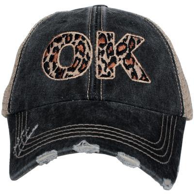State hats LEOPARD Gray womens trucker cap - Stacy's Pink Martini Boutique