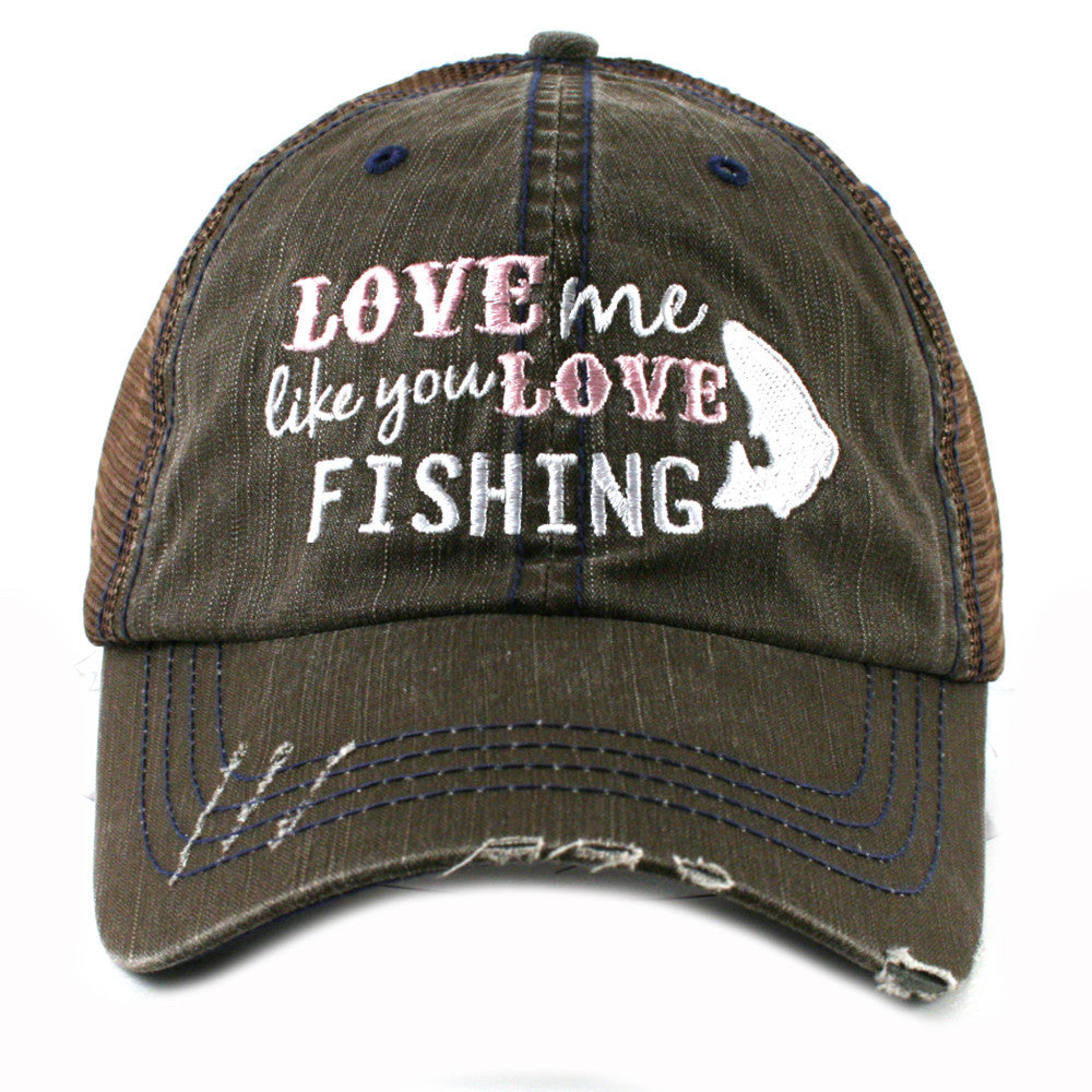 Tshirts, tank, long sleeve and hats {Love me like you love fishing} Camoflauge greens. Fish. - Stacy's Pink Martini Boutique