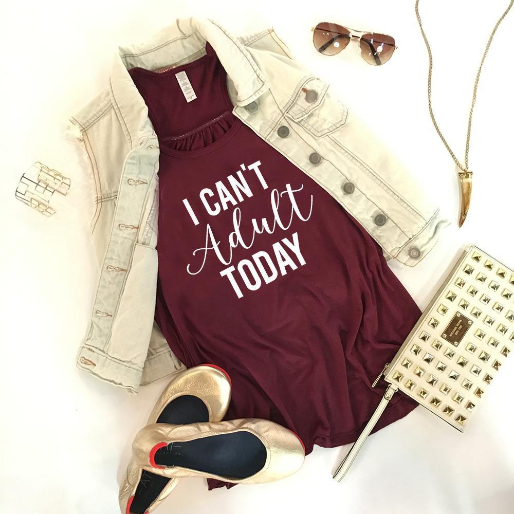 I can't adult today tank tops 6 colors. S-XXL Adulting - Stacy's Pink Martini Boutique