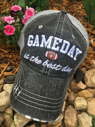 Personalized football hats! FOOTBALL Mom hats Embroidered trucker caps Assorted styles - Stacy's Pink Martini Boutique