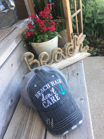 Hats { Lake hair don't care } { Happy Camper } { River hair don't care } { Beach hair don't care } { Tailgate hair don't care } - Stacy's Pink Martini Boutique