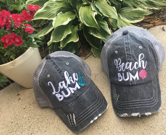 Hats { Lake hair don't care } { Happy Camper } { River hair don't care } { Beach hair don't care } { Tailgate hair don't care } - Stacy's Pink Martini Boutique