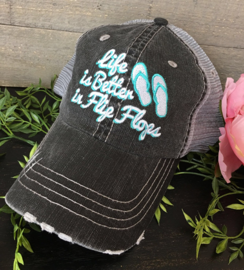Hats { Lake hair don't care } { Happy Camper } { River hair don't care } { Beach hair don't care } { Tailgate hair don't care } - Stacy's Pink Martini Boutique