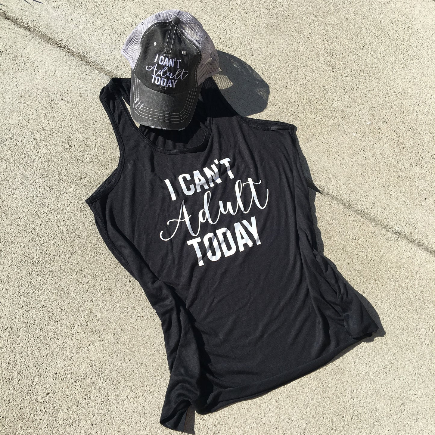 Hats, tank tops, t-shirts I can't adult today Assorted colors and styles - Stacy's Pink Martini Boutique