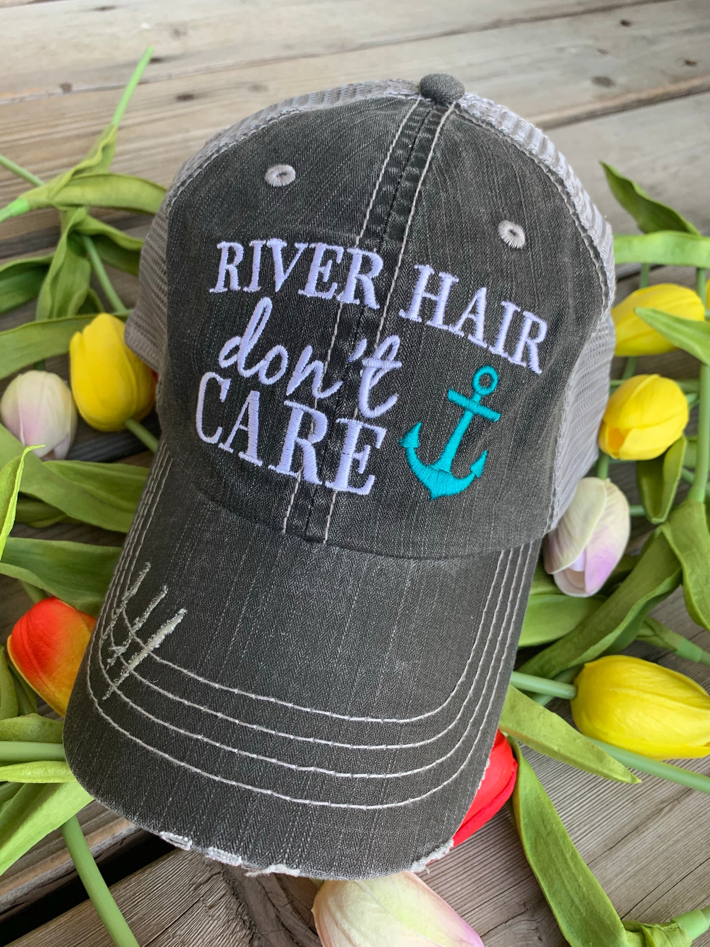 Hats { Lake hair don't care } { Happy Camper } { River hair don't care } { Beach hair don't care } { Tailgate hair don't care } - Stacy's Pink Martini Boutique