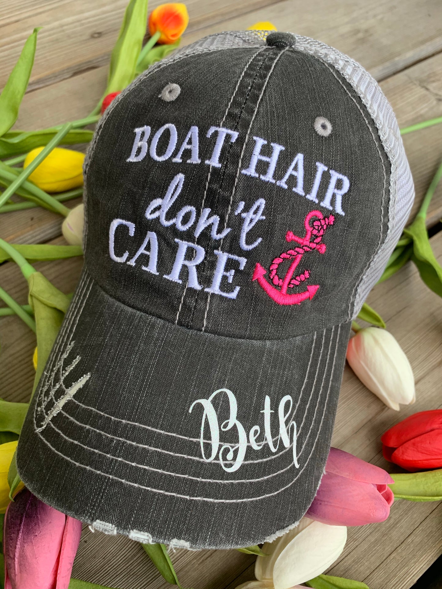 Hats { Lake hair don't care } { Happy Camper } { River hair don't care } { Beach hair don't care } { Tailgate hair don't care } - Stacy's Pink Martini Boutique