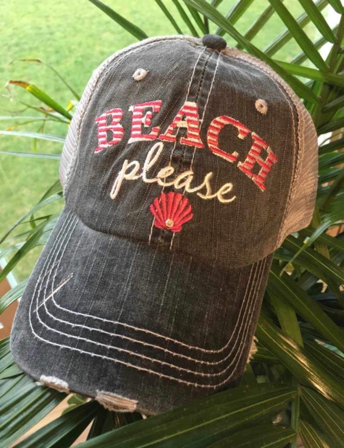 Hats and tanks { BEACH } Beach hair dont care, feelin beachy, beach please, hola beaches, beach bum, beachaholic. Embroidered trucker caps. - Stacy's Pink Martini Boutique
