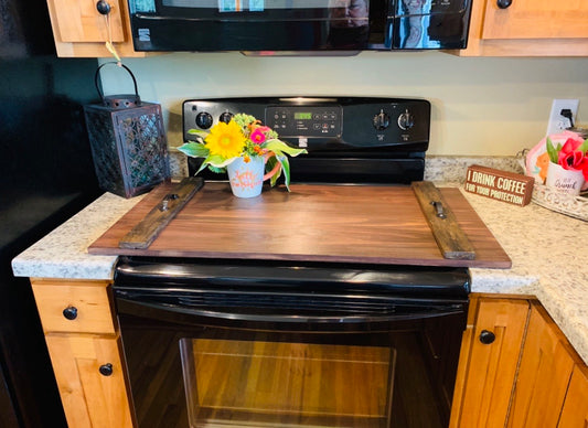 Stove & sink cover { Pine } You choose color. Stained & painted. 4 coats polyurethane. Handles. 3 ft long x 24 inch. 2 in 1! You choose color. - Stacy's Pink Martini Boutique