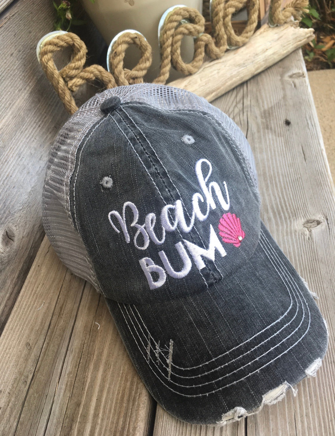 Hats and tanks { BEACH } Beach hair dont care, feelin beachy, beach please, hola beaches, beach bum, beachaholic. Embroidered trucker caps. - Stacy's Pink Martini Boutique