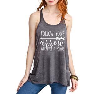 Follow your arrow tank tops •• Coral, teal, black, white, light brown and dark gray •• S - XXL - Stacy's Pink Martini Boutique
