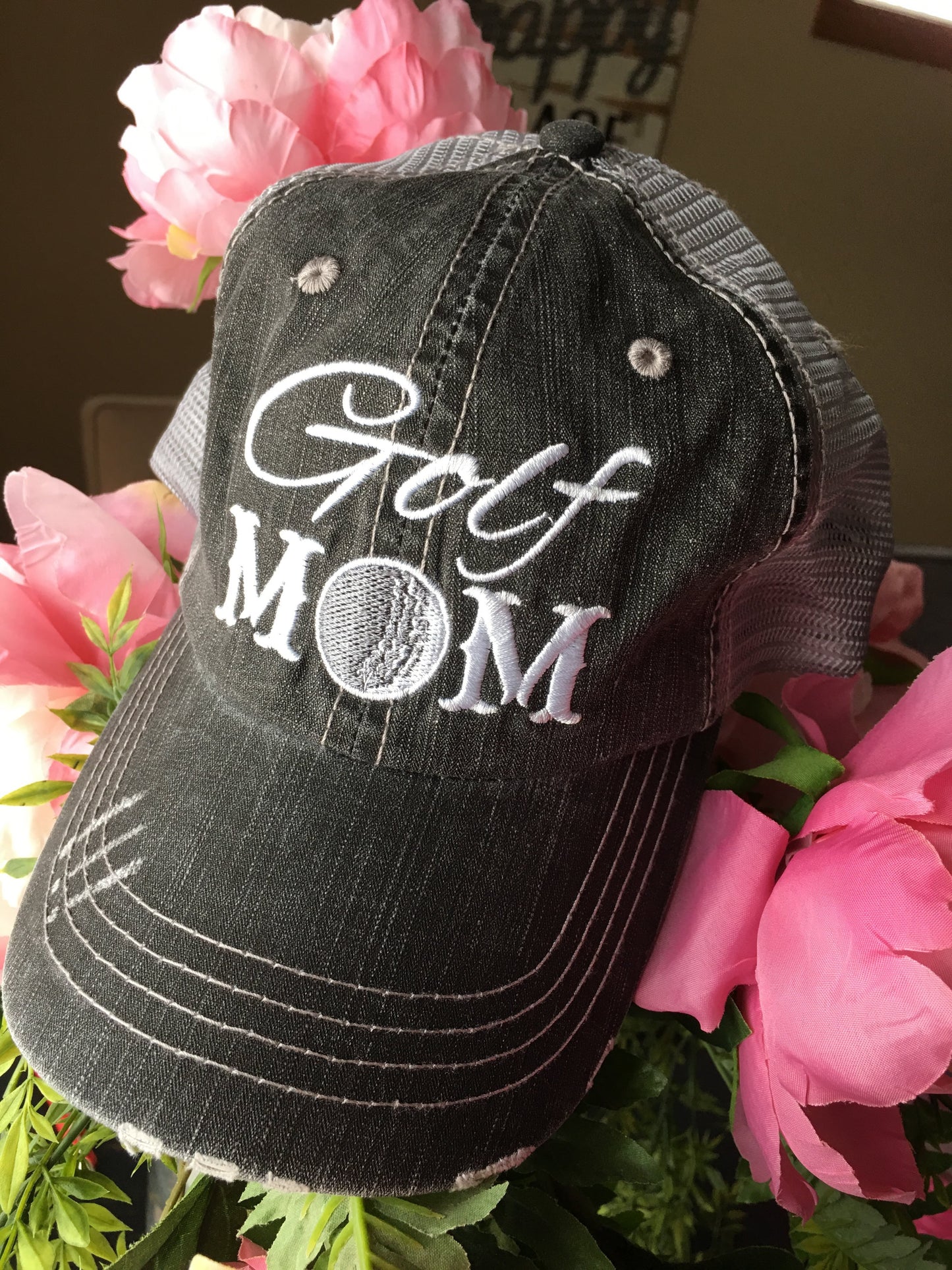 Sports mom hats Embroidered womens trucker caps - Stacy's Pink Martini Boutique