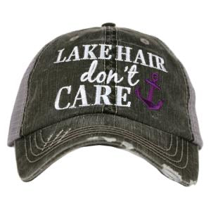 Lake hats! Kids-Adults•Lake hair dont care•Embroidered trucker caps•Lake life-Anchors - Stacy's Pink Martini Boutique