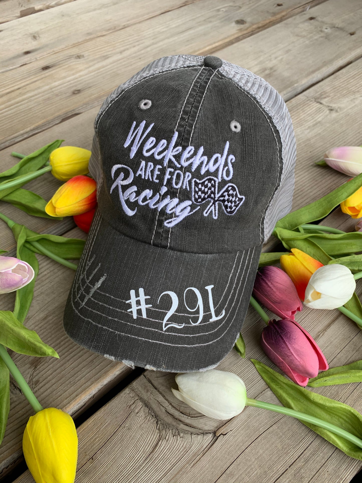 Motorcycle hats Biker hair dont care Embroidered trucker caps - Stacy's Pink Martini Boutique