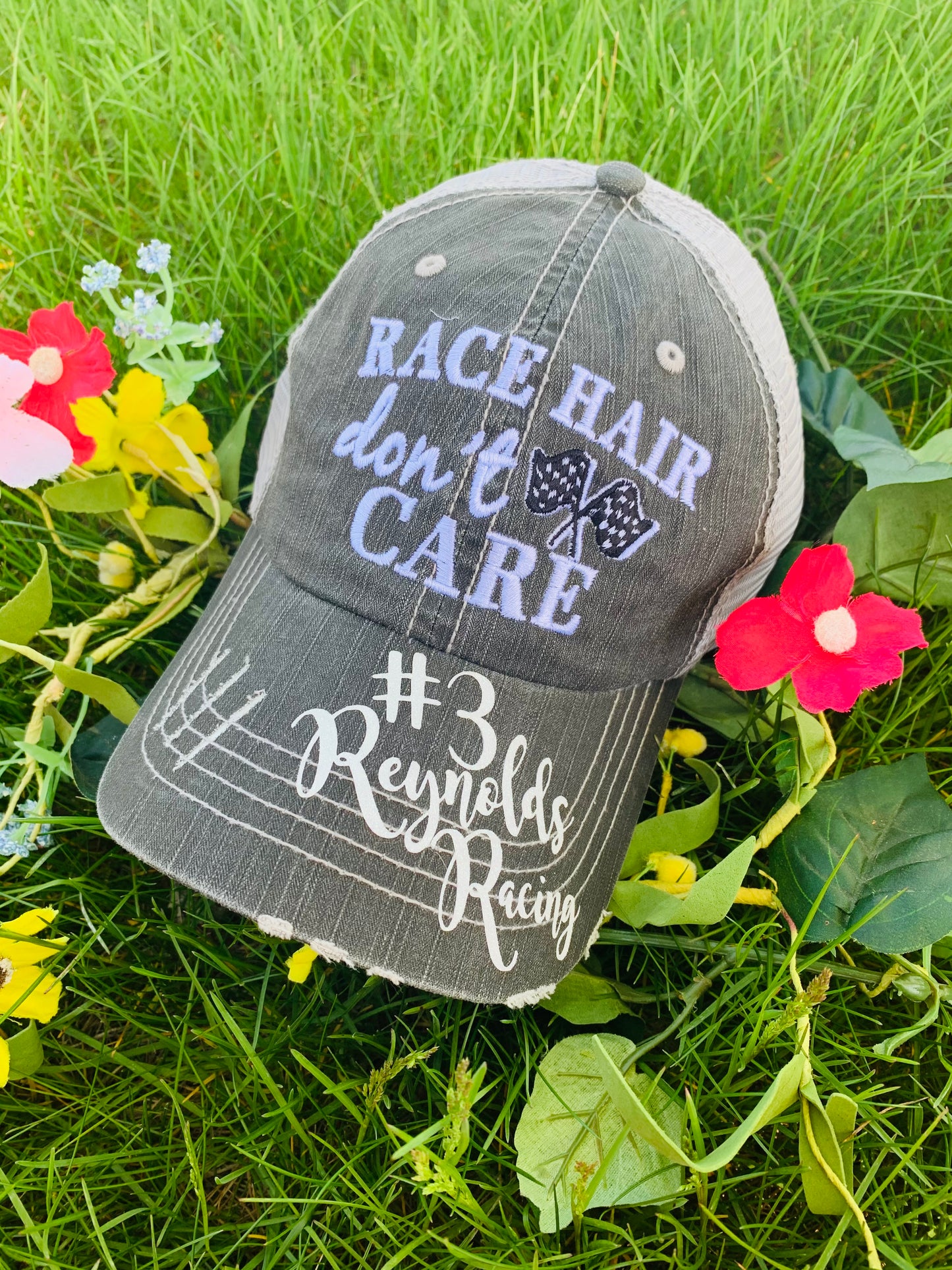 Personalized Racing hats Weekends are for racing Race hair dont care Raceday is the best day - Stacy's Pink Martini Boutique