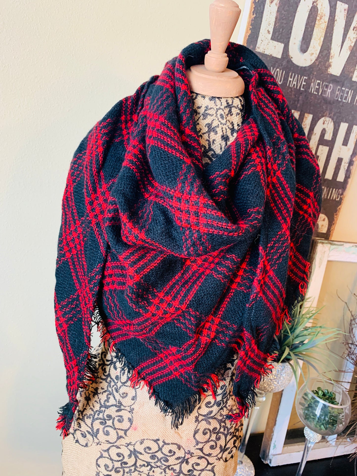 { Blanket scarf } Triangle shape. Not as large as the huge blanket scarves. - Stacy's Pink Martini Boutique