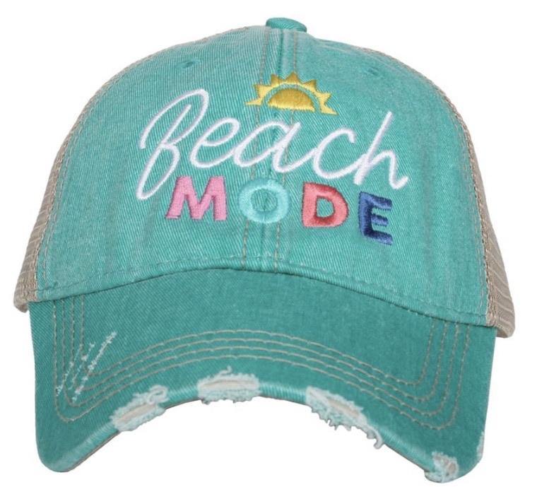 Beach hats Beach mode Personalize Embroidered distressed trucker caps 3 colors - Stacy's Pink Martini Boutique
