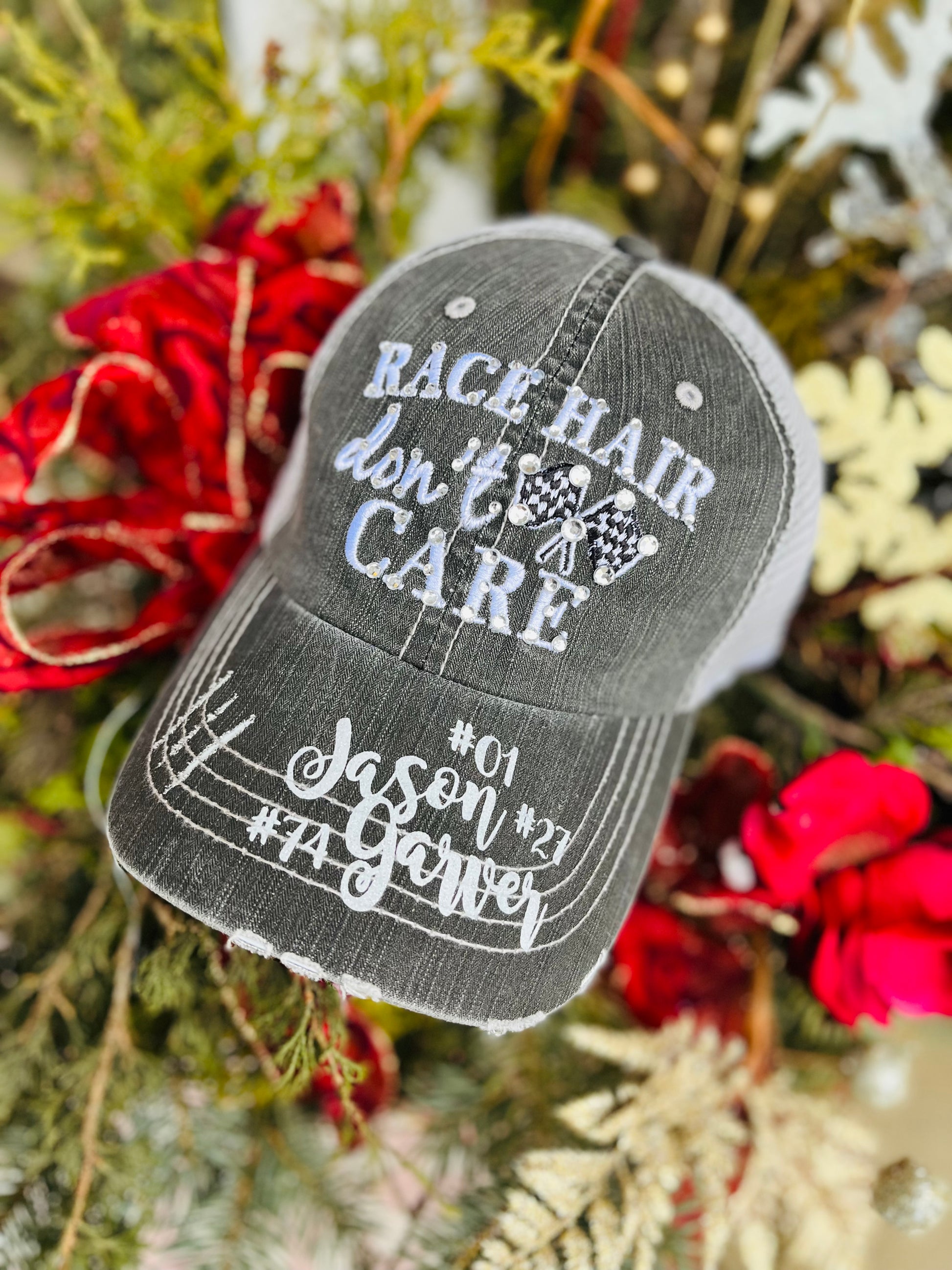 Personalized Lacrosse hats Lacrosse mom Lacrosse hair dont care Embroidered womens trucker caps LAX - Stacy's Pink Martini Boutique