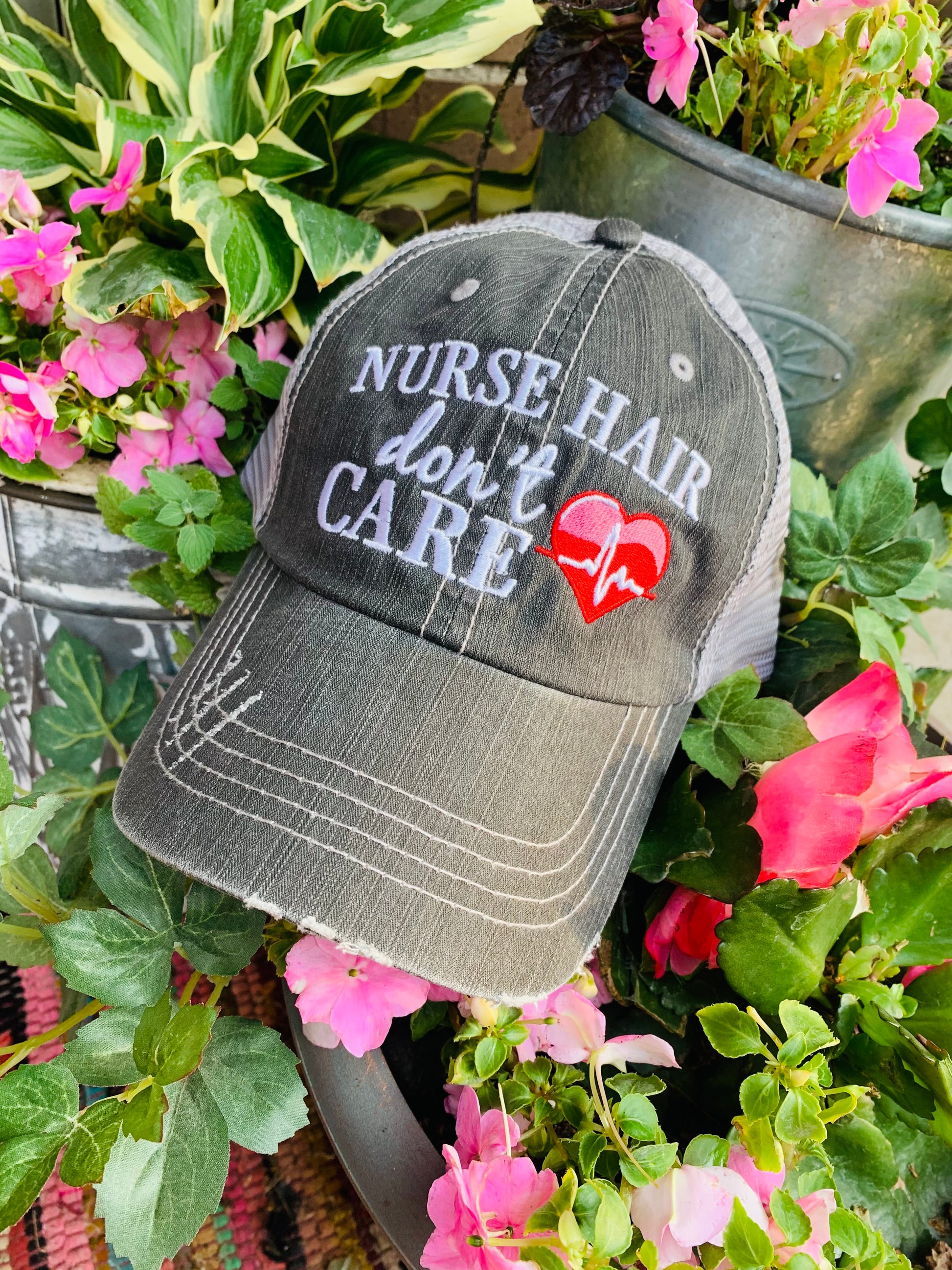 Nursing hats and jewelry NURSE hair dont care 2 styles Mask - Stacy's Pink Martini Boutique